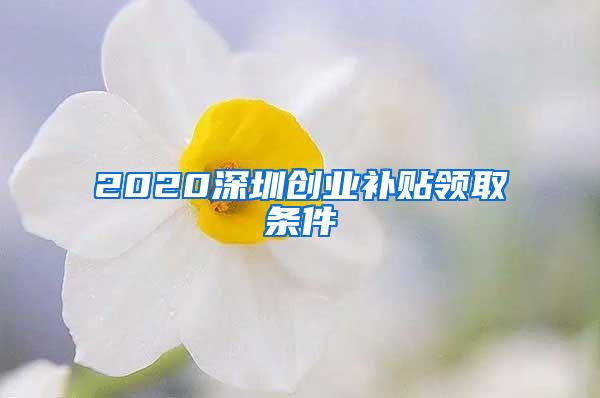 2020深圳创业补贴领取条件