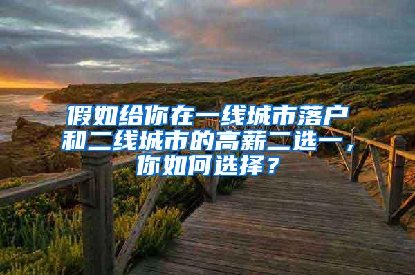 假如给你在一线城市落户和二线城市的高薪二选一，你如何选择？