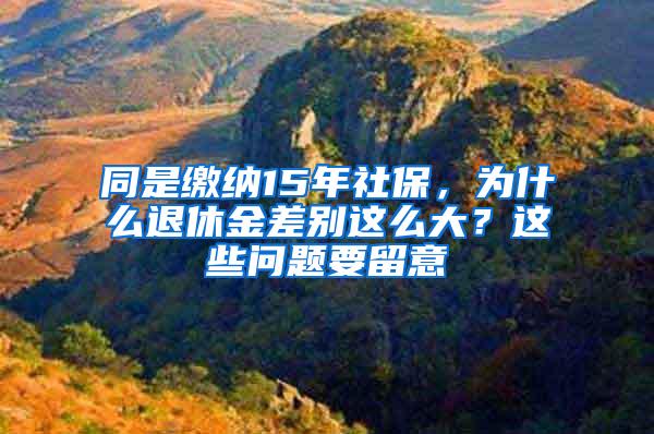 同是缴纳15年社保，为什么退休金差别这么大？这些问题要留意