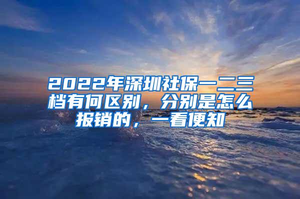 2022年深圳社保一二三档有何区别，分别是怎么报销的，一看便知