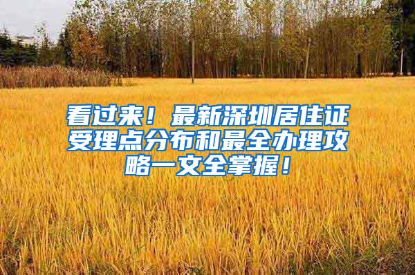 看过来！最新深圳居住证受理点分布和最全办理攻略一文全掌握！