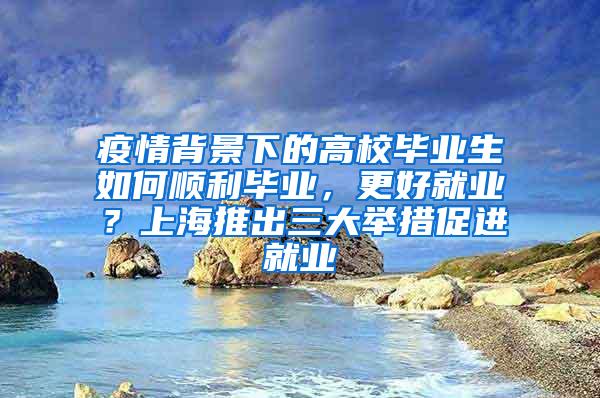 疫情背景下的高校毕业生如何顺利毕业，更好就业？上海推出三大举措促进就业