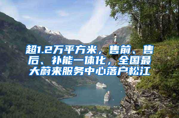 超1.2万平方米，售前、售后、补能一体化，全国最大蔚来服务中心落户松江