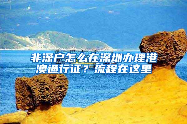 非深户怎么在深圳办理港澳通行证？流程在这里