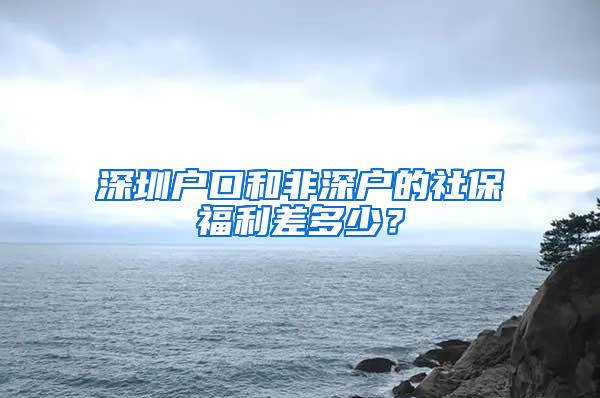 深圳户口和非深户的社保福利差多少？