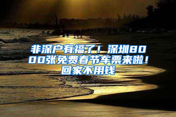 非深户有福了！深圳8000张免费春节车票来啦！回家不用钱