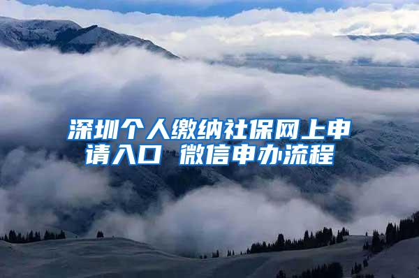 深圳个人缴纳社保网上申请入口 微信申办流程