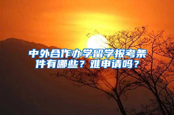 中外合作办学留学报考条件有哪些？难申请吗？