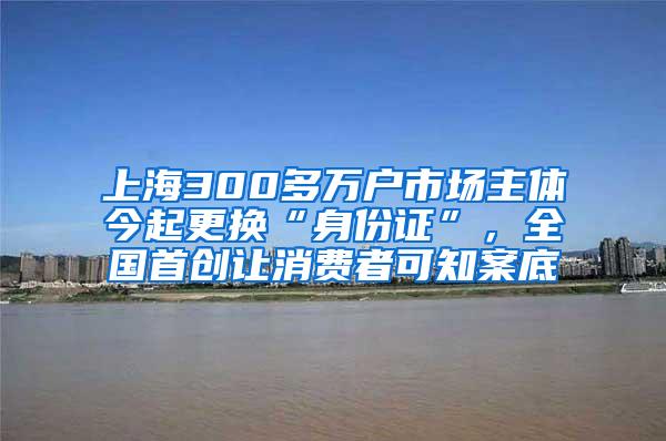 上海300多万户市场主体今起更换“身份证”，全国首创让消费者可知案底