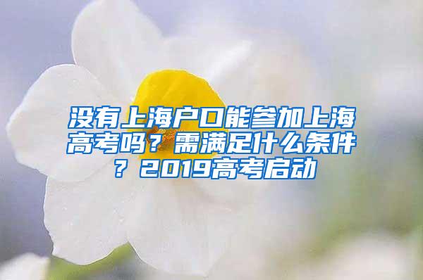 没有上海户口能参加上海高考吗？需满足什么条件？2019高考启动