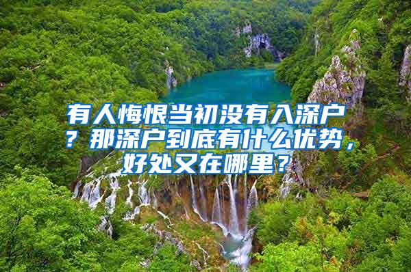 有人悔恨当初没有入深户？那深户到底有什么优势，好处又在哪里？