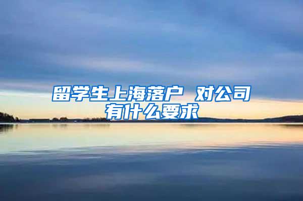 留学生上海落户 对公司有什么要求