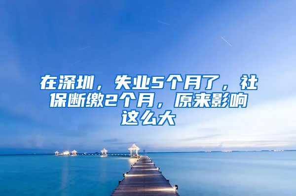 在深圳，失业5个月了，社保断缴2个月，原来影响这么大