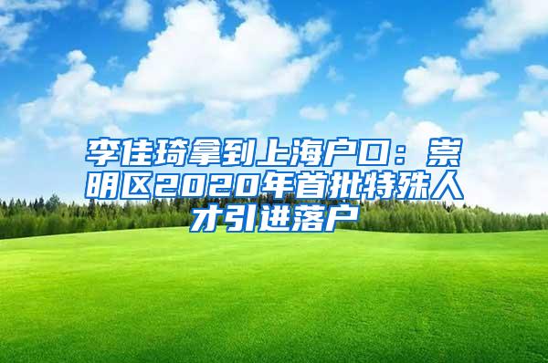 李佳琦拿到上海户口：崇明区2020年首批特殊人才引进落户