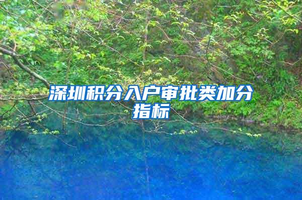 深圳积分入户审批类加分指标