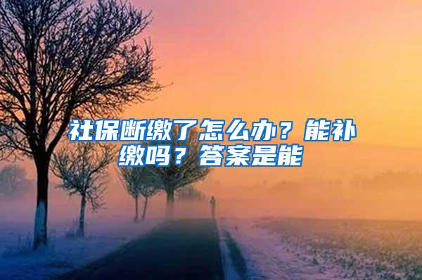 社保断缴了怎么办？能补缴吗？答案是能