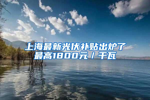 上海最新光伏补贴出炉了最高1800元／千瓦