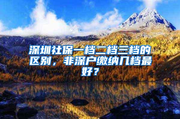 深圳社保一档二档三档的区别，非深户缴纳几档最好？