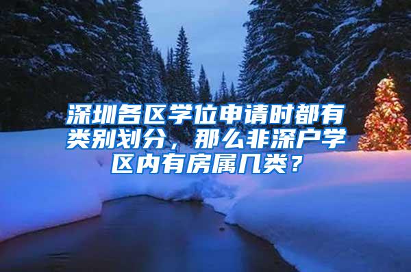 深圳各区学位申请时都有类别划分，那么非深户学区内有房属几类？