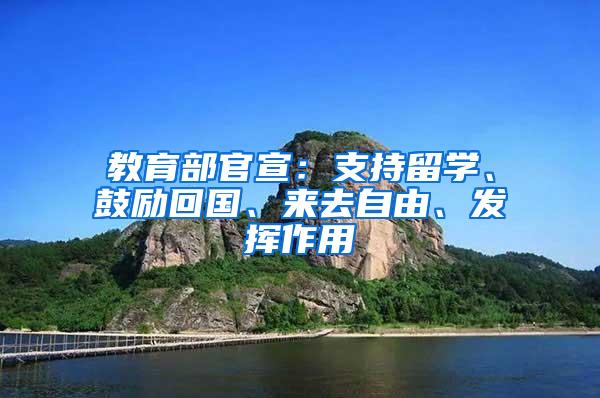 教育部官宣：支持留学、鼓励回国、来去自由、发挥作用