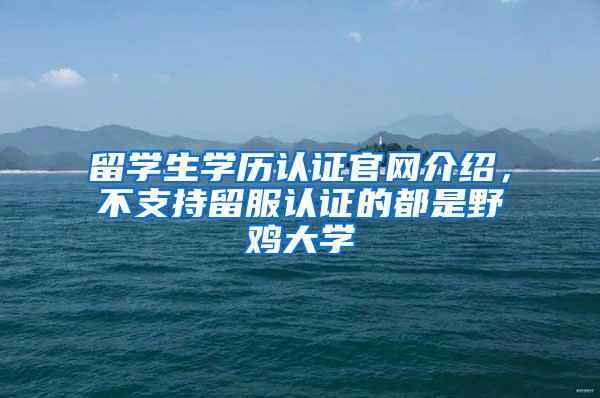 留学生学历认证官网介绍，不支持留服认证的都是野鸡大学