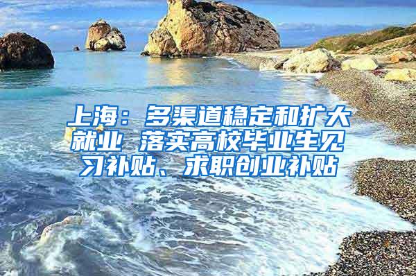 上海：多渠道稳定和扩大就业 落实高校毕业生见习补贴、求职创业补贴