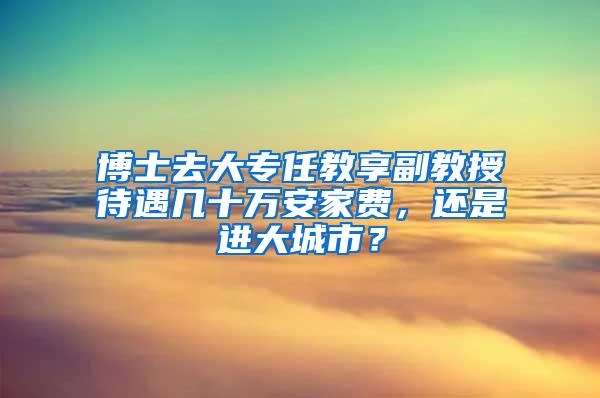 博士去大专任教享副教授待遇几十万安家费，还是进大城市？