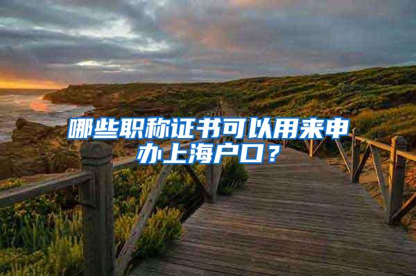 哪些职称证书可以用来申办上海户口？