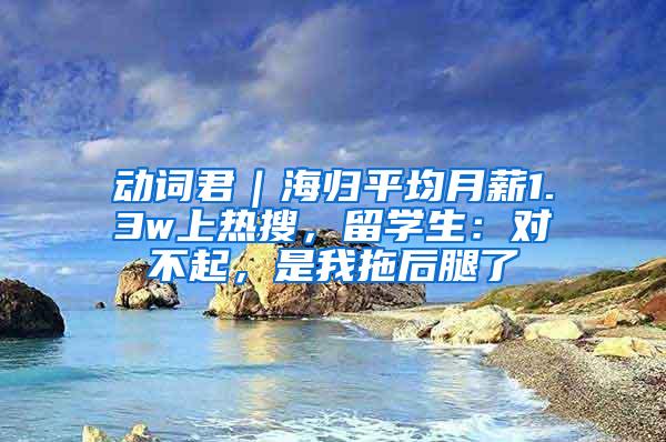 动词君｜海归平均月薪1.3w上热搜，留学生：对不起，是我拖后腿了