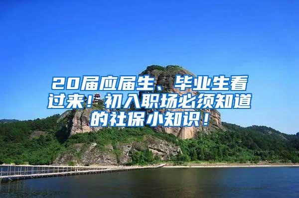 20届应届生、毕业生看过来！初入职场必须知道的社保小知识！