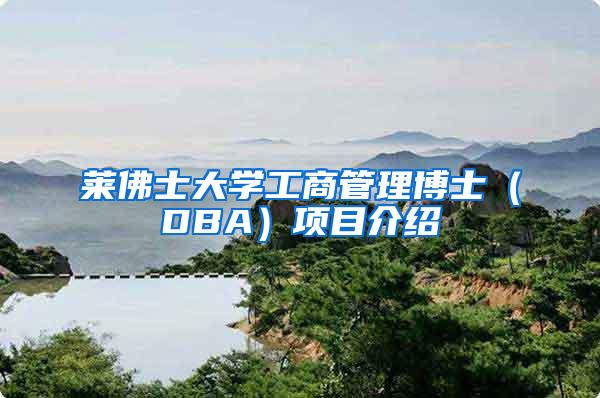 莱佛士大学工商管理博士（DBA）项目介绍