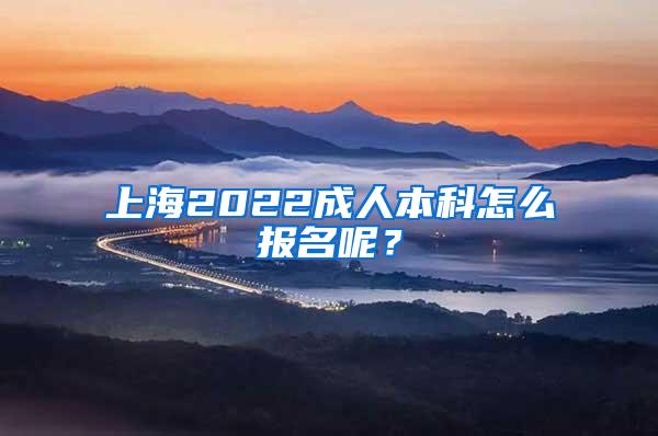 上海2022成人本科怎么报名呢？