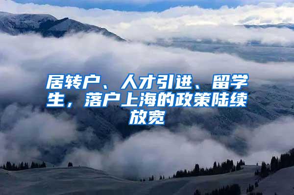 居转户、人才引进、留学生，落户上海的政策陆续放宽