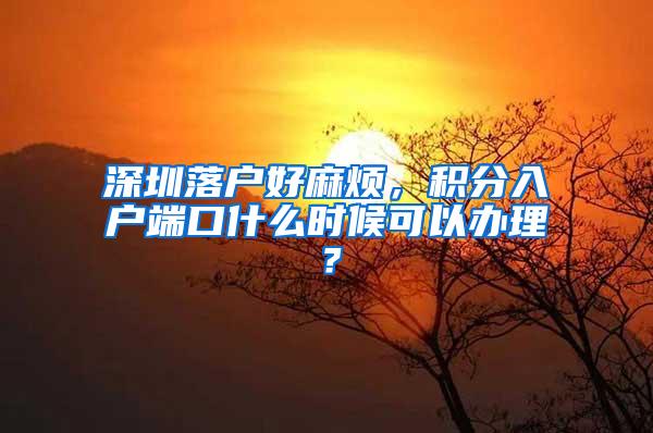 深圳落户好麻烦，积分入户端口什么时候可以办理？