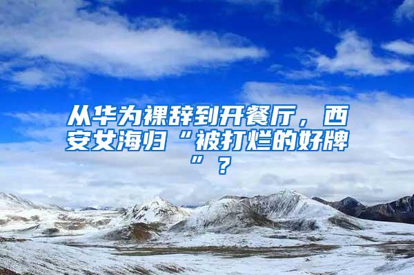 从华为裸辞到开餐厅，西安女海归“被打烂的好牌”？