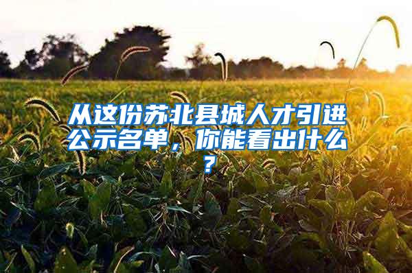 从这份苏北县城人才引进公示名单，你能看出什么？