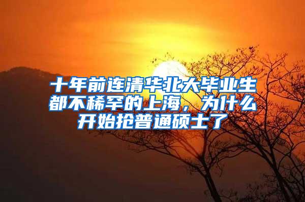 十年前连清华北大毕业生都不稀罕的上海，为什么开始抢普通硕士了