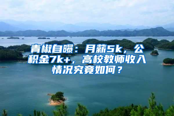 青椒自曝：月薪5k，公积金7k+，高校教师收入情况究竟如何？