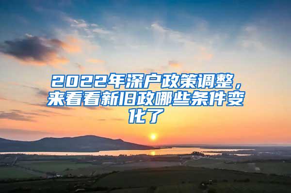 2022年深户政策调整，来看看新旧政哪些条件变化了