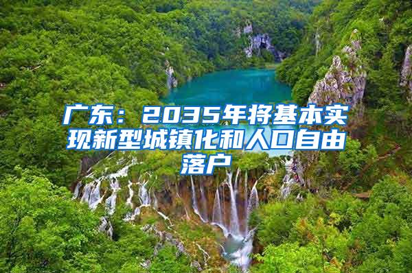 广东：2035年将基本实现新型城镇化和人口自由落户