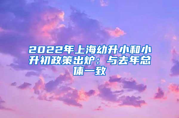 2022年上海幼升小和小升初政策出炉：与去年总体一致