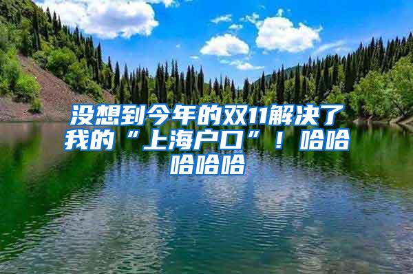 没想到今年的双11解决了我的“上海户口”！哈哈哈哈哈