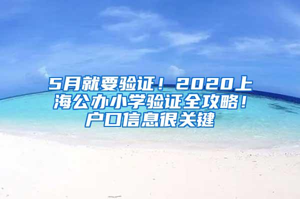 5月就要验证！2020上海公办小学验证全攻略！户口信息很关键