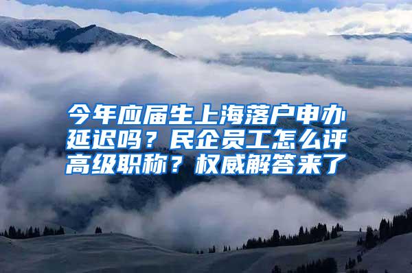 今年应届生上海落户申办延迟吗？民企员工怎么评高级职称？权威解答来了