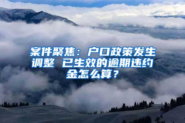 案件聚焦：户口政策发生调整 已生效的逾期违约金怎么算？