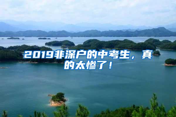 2019非深户的中考生，真的太惨了！