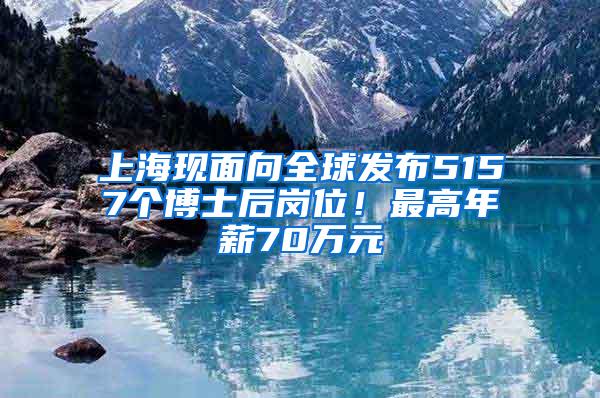 上海现面向全球发布5157个博士后岗位！最高年薪70万元