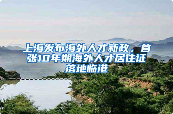 上海发布海外人才新政，首张10年期海外人才居住证落地临港