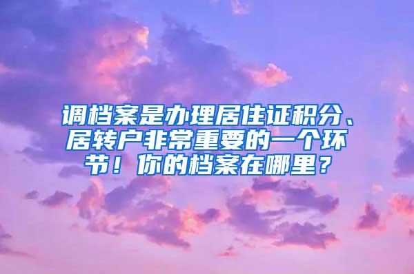 调档案是办理居住证积分、居转户非常重要的一个环节！你的档案在哪里？