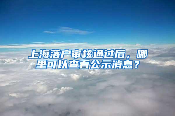 上海落户审核通过后，哪里可以查看公示消息？